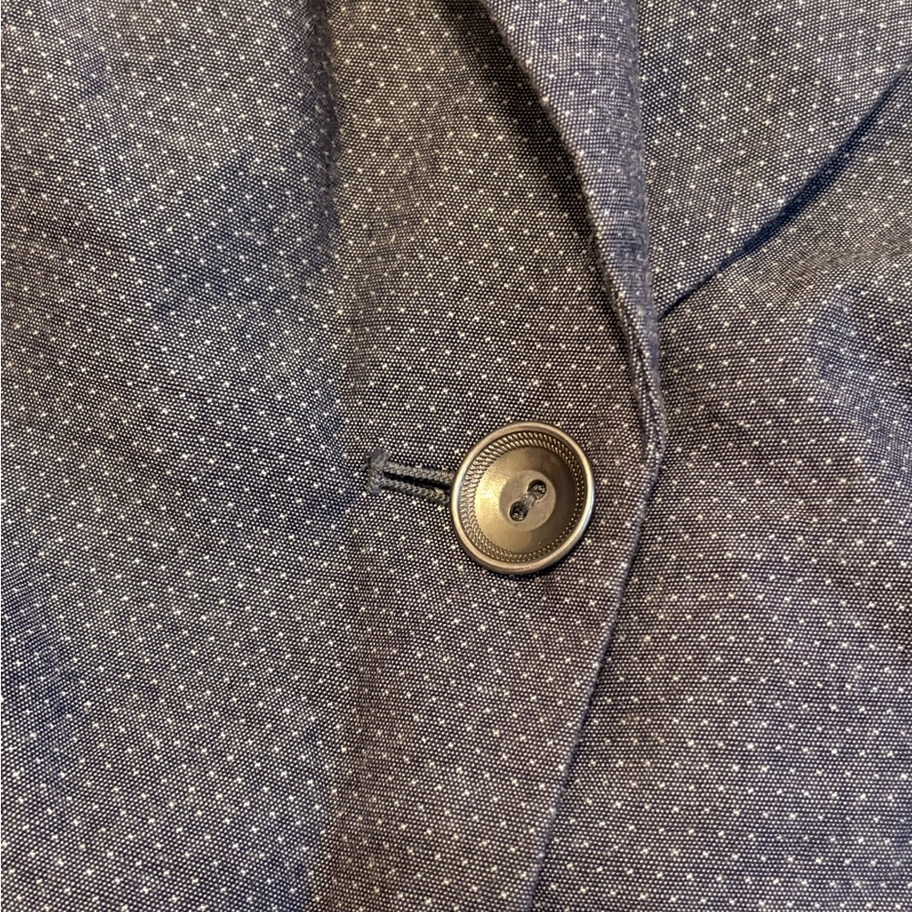 The Limited Navy Patterned Single-Button Blazer - image 2